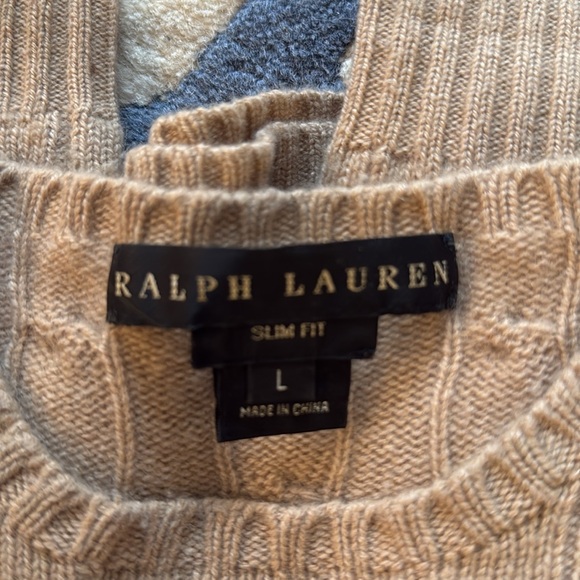 Ralph Lauren Slim Fit crew neck Cashmere Sweater Size L - Picture 2 of 4